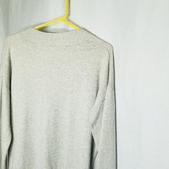 Gap V Neck Sweater Heathered Knit Tan tunic Wool Blend Oversized Size Medium - Picture 5 of 13